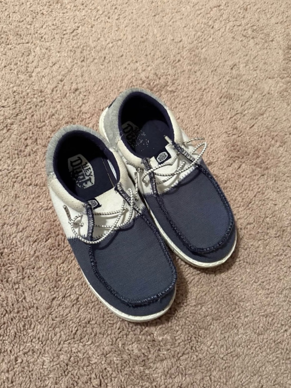 Hey Dude Kids Navy and White Shoes